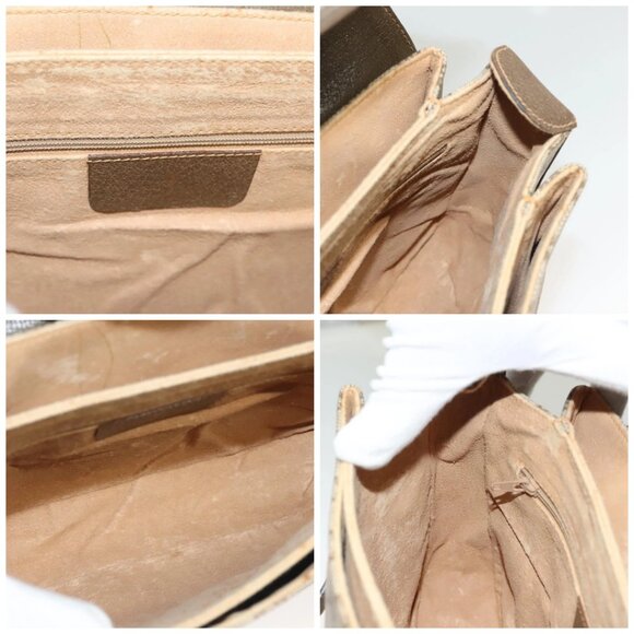 GUCCI GG Supreme Web Sherry Line Bag PVC Beige Gold 904 02 08 Auth 129908 - Picture 15 of 16